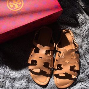 tan flat sandals